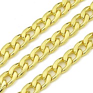 304 Stainless Steel Curb Chains, Unwelded, with Spool, Real 18K Gold Plated, 9x6x2mm(CHS-G036-08G)