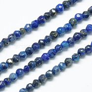 Natural Lapis Lazuli Beads Strands, Faceted, Round, Midnight Blue, 2mm, Hole: 0.5mm, about 185~200pcs/strands, 15.4 inch(X-G-J002-13)