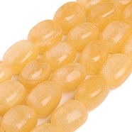 Natural Orange Calcite Beads Strands, Oval, 18.5~20.5x14.5~15x13~14mm, Hole: 1.2mm, about 20pcs/strand, 15.35 inch(39cm)(G-L505-11)