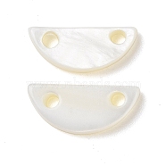 Natural Freshwater Shell Connector Charms, Arch/Half Round Links, White, 6.5x12x1.5mm, Hole: 1.5mm(SHEL-H001-11)