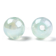 ABS Plastic Imitation Pearl Beads, AB Color Plated, Round, Aquamarine, 8mm, Hole: 1.8mm(PACR-N013-01A-02)