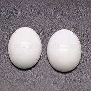 Oval Opaque Glass Cabochons, White, 40x30x7mm(G-K020-40x30mm-12)