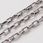 304 Stainless Steel Box Chains, Unwelded, Stainless Steel Color, 2x2mm(CHS-K001-03)