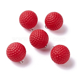 Plastic Pendants, with Platinum Tone Iron Loops, Uneven Tennis and Rugby, Crimson, 23x20mm, Hole: 2mm(KY-M002-01A)