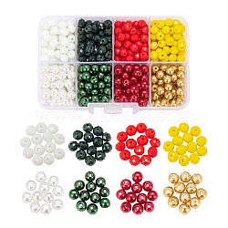DIY Jewelry Making Kits, Including Rondelle Opaque Solid Color & Baking Painted Pearlized Glass Beads, Mixed Color, Beads: 6x5mm, 6~7mm, Hole: 1mm, 480pcs/box(DIY-LS0003-66)