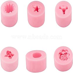 3D Cactus Food Grade Silicone Molds, Fondant Molds, For DIY Cake Decoration, Candle, Chocolate, Candy, UV Resin & Epoxy Resin Jewelry Making, Deep Pink, 39~70x39~70x34~45mm, 6pcs/set(DIY-GA0001-50)