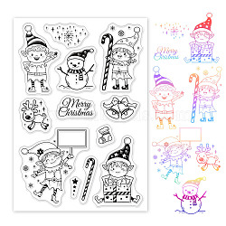 PVC Plastic Stamps, for DIY Scrapbooking, Photo Album Decorative, Cards Making, Stamp Sheets, Christmas Themed Pattern, 16x11x0.3cm(DIY-WH0167-56-314)