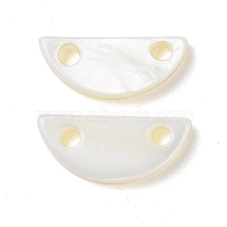 Natural Freshwater Shell Connector Charms, Arch/Half Round Links, White, 6.5x12x1.5mm, Hole: 1.5mm(SHEL-H001-11)