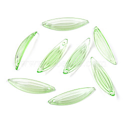 Transparent Acrylic Pendants, Leaf, Pale Green, 23x6.5x1mm, Hole: 1.2mm, about 4166pcs/500g(OACR-O006-02A)