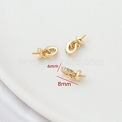Brass with Cubic Zirconia Peg Bails, Cup Peg Bails, Golden, 8x4mm(PW-WG34797-01)