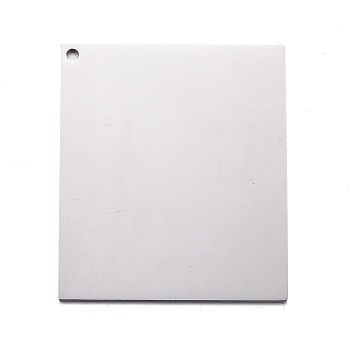 304 Stainless Steel Pendants, Stamping Blank Tag, Rectangle, Stainless Steel Color, 29x25x1mm, Hole: 1.2mm