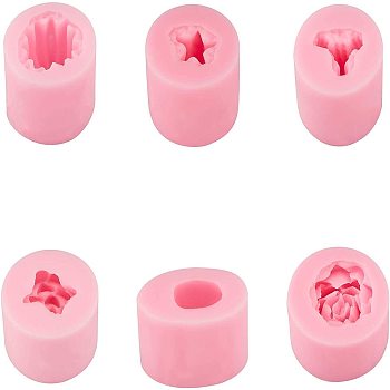 3D Cactus Food Grade Silicone Molds, Fondant Molds, For DIY Cake Decoration, Candle, Chocolate, Candy, UV Resin & Epoxy Resin Jewelry Making, Deep Pink, 39~70x39~70x34~45mm, 6pcs/set