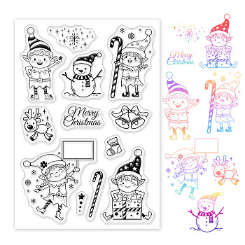 PVC Plastic Stamps, for DIY Scrapbooking, Photo Album Decorative, Cards Making, Stamp Sheets, Christmas Themed Pattern, 16x11x0.3cm