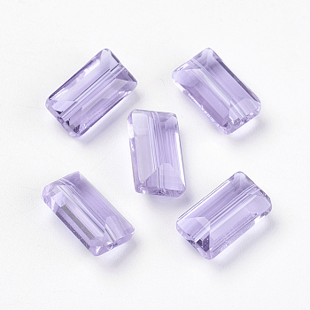 Imitation Austrian Crystal Beads, Grade AAA, Faceted, Rectangle, Lilac, 8x14x5.5mm, Hole: 0.9~1mm