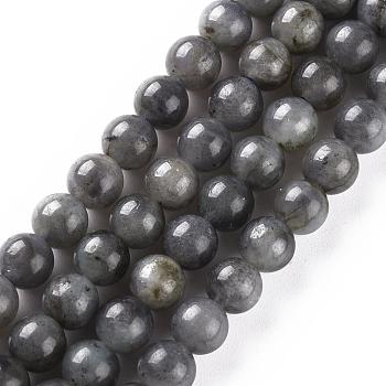 Natural Black Labradorite Beads Strands, Grade AB+, Round, 6mm, Hole: 0.8mm, about 62~65pcs/strand, 15.3 inch