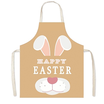 Easter Theme Polyester Sleeveless Apron, with Double Shoulder Belt, Sandy Brown, 560x450mm