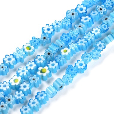 Chapelets de perle de millefiori en verre manuelles(X-LAMP-J035-4mm-09)-4
