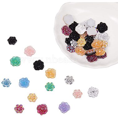 12mm Mixed Color Flower Resin Cabochons