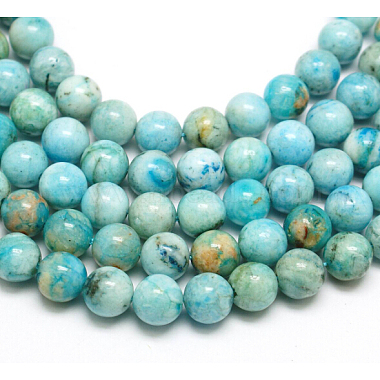 Natural Gemstone Hemimorphite Round Beads Strands(G-L145-8mm-01)-3