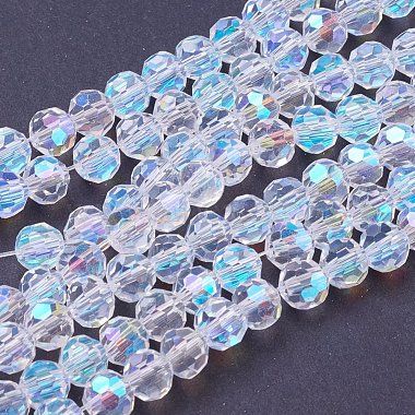 Faceted(32 Facets)(32 Facets) Electroplate Glass Beads Strands(X-EGLA-J042-6mm-AB03)-2