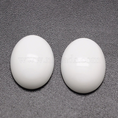 40mm White Oval Porcelain Cabochons