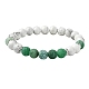 3Pcs 3 Color Natural Dyed Crackle Agate & Howlite Round Beaded Stretch Bracelets(BJEW-TA00449)-3
