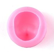 3D Baby Face Silicone Mold, for Sugarcraft, Fondant, Polymer Clay Making, Epoxy Resin, Doll Making, Hot Pink, 39x19.5mm, Inner Diameter: 28.5x25mm(X-DIY-L045-009)