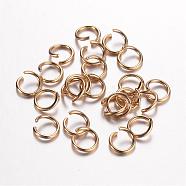 304 Stainless Steel Jump Rings, Ring, Open Jump Rings, Golden, 18 Gauge, 7x1mm, Inner Diameter: 5mm(STAS-D438-26)