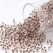 TOHO Round Seed Beads, Japanese Seed Beads, (740) Copper Lined Crystal, 8/0, 3mm, Hole: 1mm, about 222pcs/10g(X-SEED-TR08-0740)