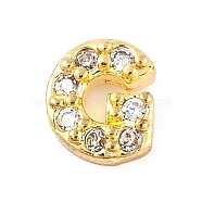 Rack Plating Brass Micro Pave Cubic Zirconia Cabochons, Cadmium Free & Lead Free, Long-Lasting Plated, Real 18K Gold Plated, Letter G, 5x4.5x2mm(KK-F874-04G-G)