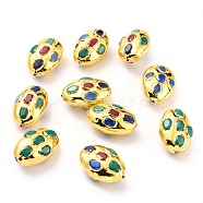 Natural Quartz Beads, with Golden Brass Findings, Dyed, Oval, Colorful, 26~27x16.5~17.5x11.5~13mm, Hole: 0.8mm(G-B011-11G-C)