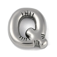 Anti-Tarnish 304 Stainless Steel Pendants, Letter Q, 18.5x17.5x4.5mm, Hole: 2mm(STAS-K256-25Q-P)