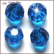 Imitation Austrian Crystal Beads, Grade AAA, K9 Glass, Faceted(32 Facets), Round, Dodger Blue, 10mm, Hole: 0.9~1mm(SWAR-F021-10mm-243)