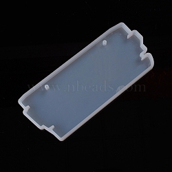 DIY Silicone Hangtag Molds, Resin Casting Molds, for UV Resin, Epoxy Resin Jewelry Making, Rectangle, White, 254x108x12mm, Hole: 7mm, Inner Size: 245x99mm(DIY-TAC0005-22)