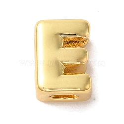 Rack Plating Brass Pendants, Letter Charms, Cadmium Free & Lead Free, Long-Lasting Plate, Real 18K Gold Plated, Letter E, 6x5x4mm, Hole: 2mm(KK-L220-001G-E)