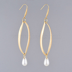 Dangle Earrings, with Acrylic Imitation Pearl Beads, Alloy Linking Rings and 316 Stainless Steel Earring Hooks, Golden, 89mm, Pin: 0.8mm(X-EJEW-JE03602)
