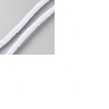 10M PVC Rhinestone Tube Cord, Garment Accessories, White, 6mm, about 10.94 Yards(10m)/Set