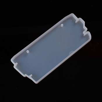 DIY Silicone Hangtag Molds, Resin Casting Molds, for UV Resin, Epoxy Resin Jewelry Making, Rectangle, White, 254x108x12mm, Hole: 7mm, Inner Size: 245x99mm