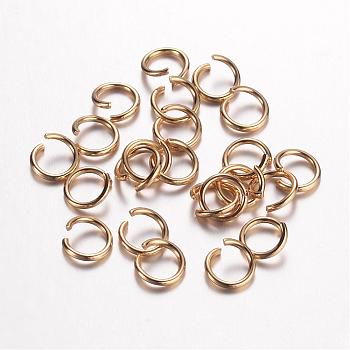 304 Stainless Steel Jump Rings, Ring, Open Jump Rings, Golden, 18 Gauge, 7x1mm, Inner Diameter: 5mm