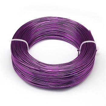 Round Aluminum Wire, Bendable Metal Craft Wire, for DIY Jewelry Craft Making, Dark Violet, 3 Gauge, 6.0mm, 7m/500g(22.9 Feet/500g)