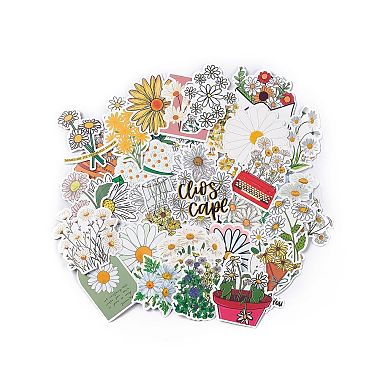 50Pcs 50 Styles Flower Theme PET Stickers Sets(STIC-P003-04)-2