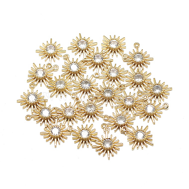 Brass Cubic Zirconia Charms(X-KK-T032-017G)-2