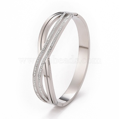 Bracelet jonc à charnière infini strass cristal(BJEW-G648-03P)-3