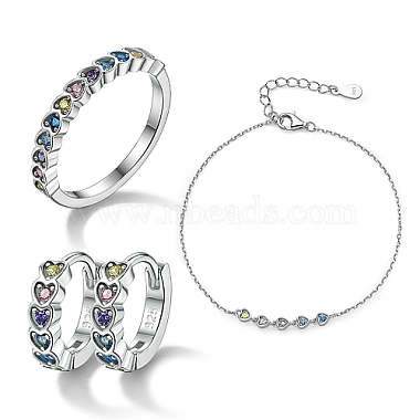 Heart Sterling Silver Bracelets & Earrings & Rings