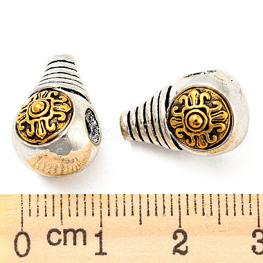 alliage de style tibétain plaqué en rack 3 perles de gourou à trous(PALLOY-Q454-01A)-3