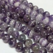 Gemstone Beads Strands, Natural Grade B Amethyst, Round, Purple, 6mm, Hole: 1mm, about 66pcs/strand(G-S023)