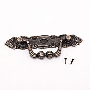 Zinc Alloy Box Handle, Jewelry Box Accessories, Antique Bronze, 105x35x3~12mm, Hole: 2.5mm(PALLOY-WH0070-79AB)