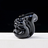 Natural Obsidian Display Decorations, for Home Decoration,Squirrel, 27x29mm(DJEW-PW0011-07E)