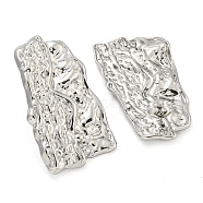 304 Stainless Steel Ear Studs, Stainless Steel Color, 36x20.5mm(EJEW-P270-05B-P)