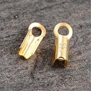 Real 18K Gold Plated 925 Sterling Silver Cord Tips, 7x3x1.5mm, Hole: 1.5mm(STER-K015-H160A-G)